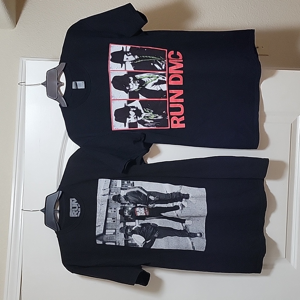 A pair of Run-DMC T-shirts. Unisex.